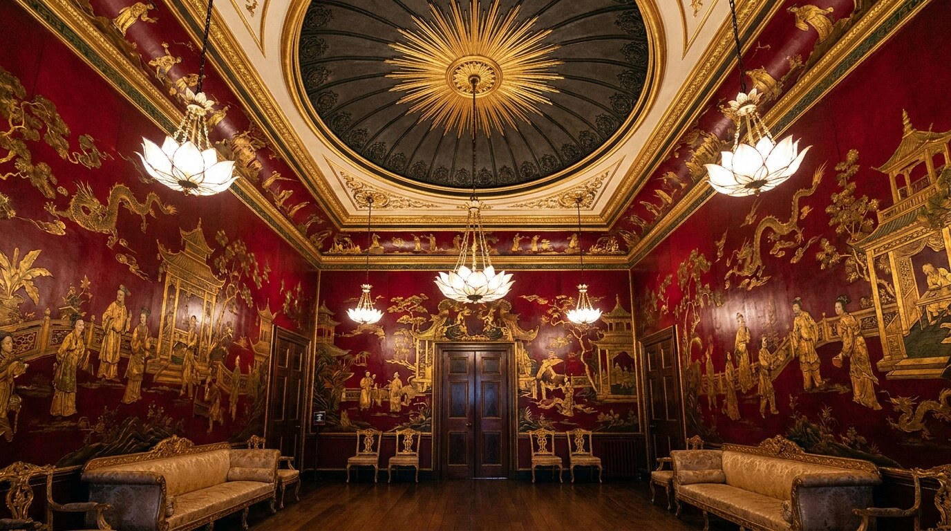 The Music Room at the Royal Pavilion Brighton, decorated 1817–1820 by Frederick Crace and Robert Jones