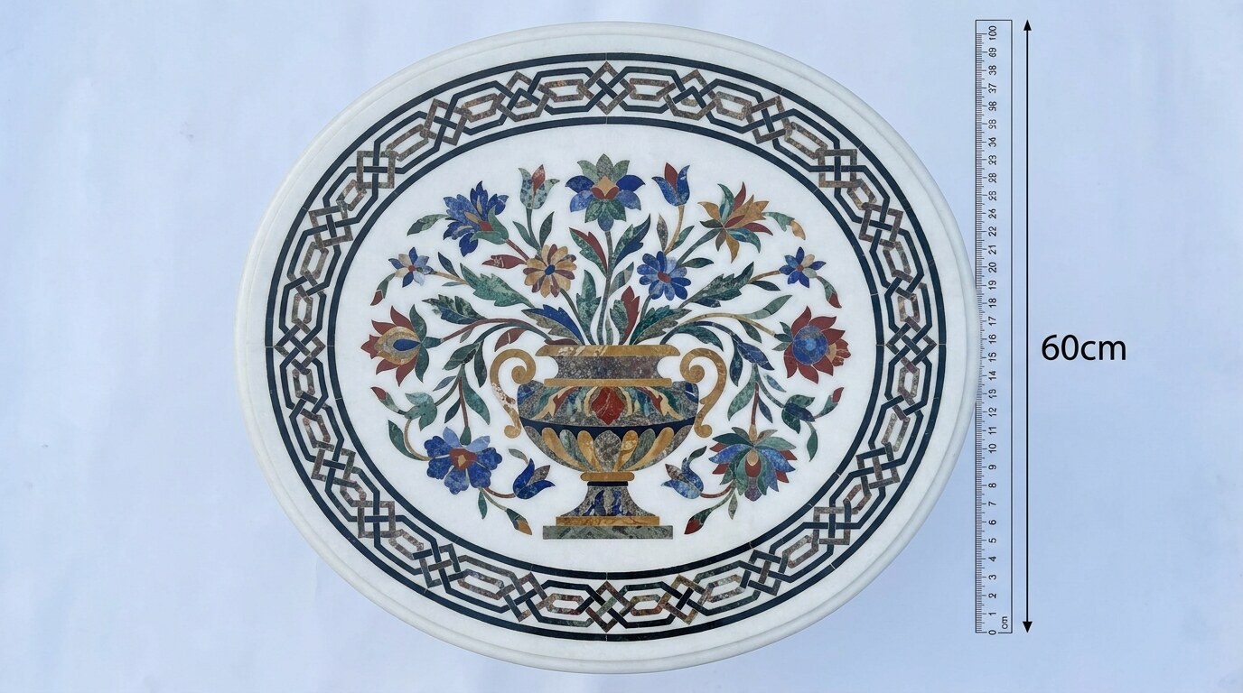 A pietra dura Vatican mosaic table top, the standard portable Grand Tour souvenir