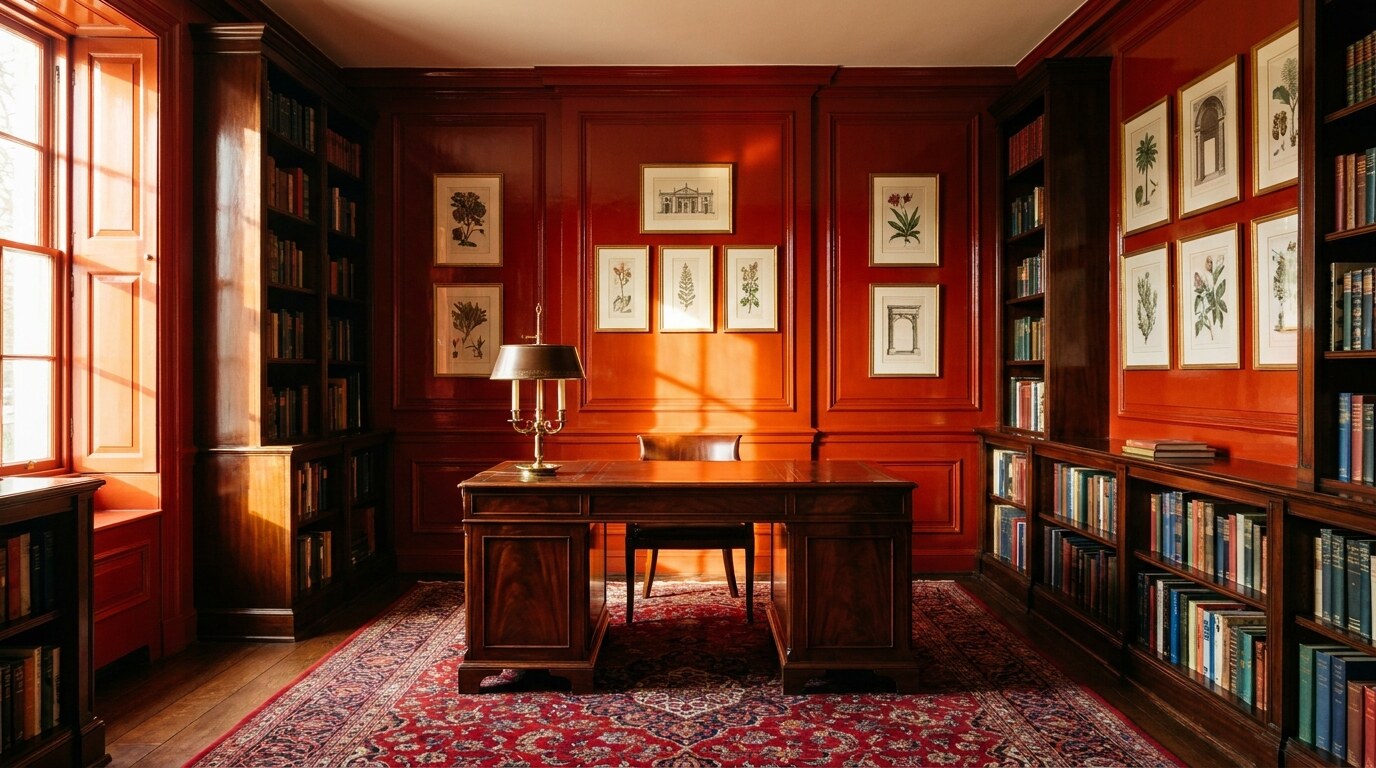 A library in the manner of Mark Hampton's 1982 Bloomingdale Park Avenue commission
