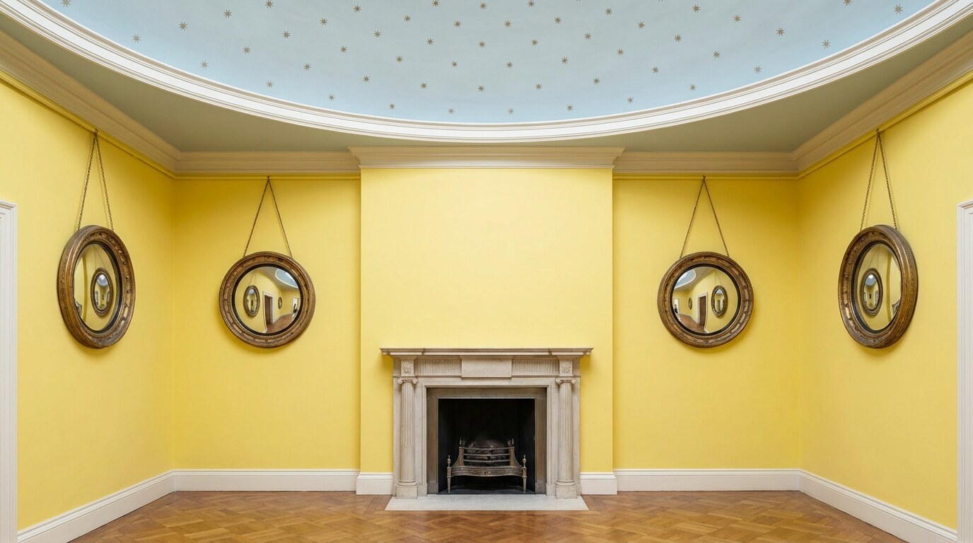 The Breakfast Room at Pitzhanger Manor, restored 2019 to Soane's documented colour scheme