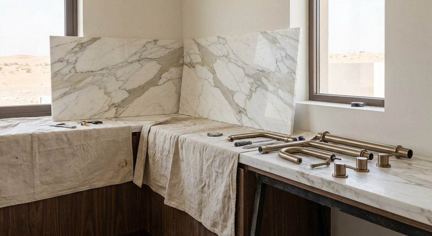 A neighborhood comparison: Emirates Hills versus Palm Jumeirah villa exteriors with different building scales and palette